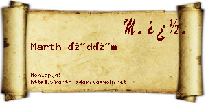 Marth Ádám névjegykártya